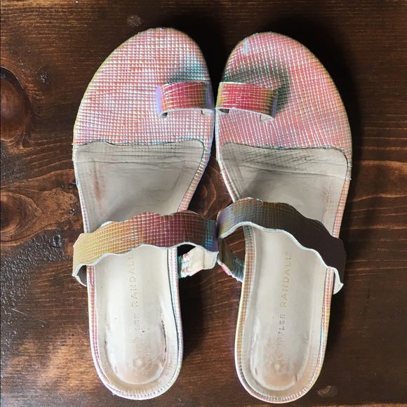 Loeffler Randall Iridescent Rainbow Slide Sandals - Picture 2 of 4